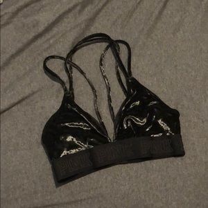 pink victoria secret velvet bra